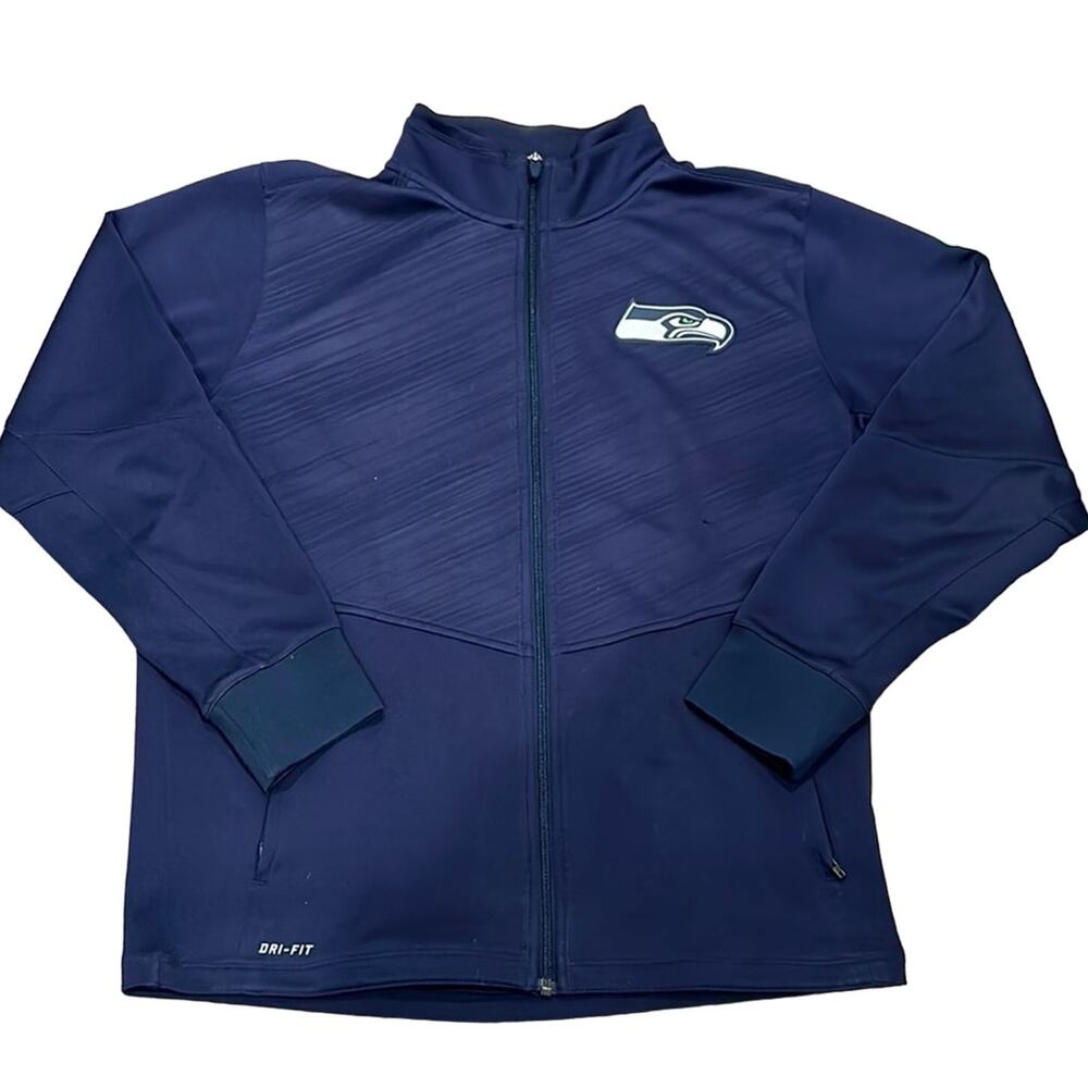 LIKE NEW! NIKE DriFit Seattle Seahawks Full Zip Men's Active Jacket L